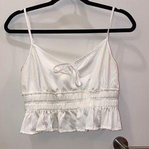 White detailed crop top
